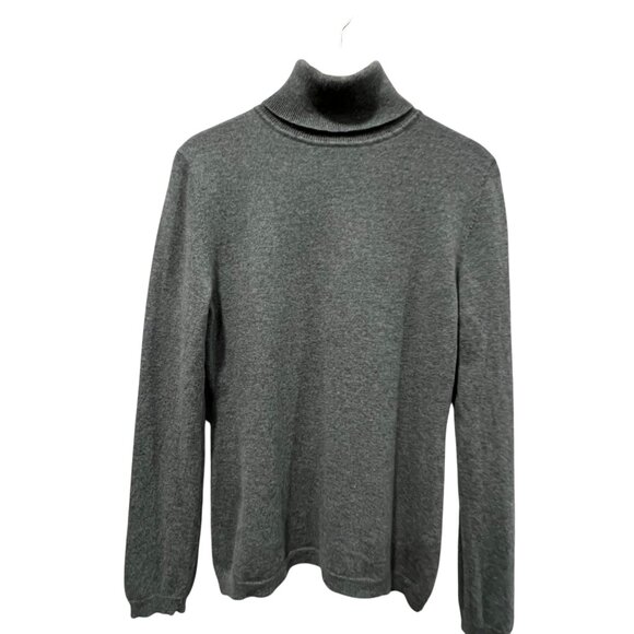 Garnet Hill Cashmere Turtleneck Sweater, Sage, L - Picture 1 of 9